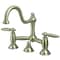 Kingston Brass KS3918GL Restoration Bathroom Bridge Faucet, Brushed Nickel KS3918GL - alternate 1